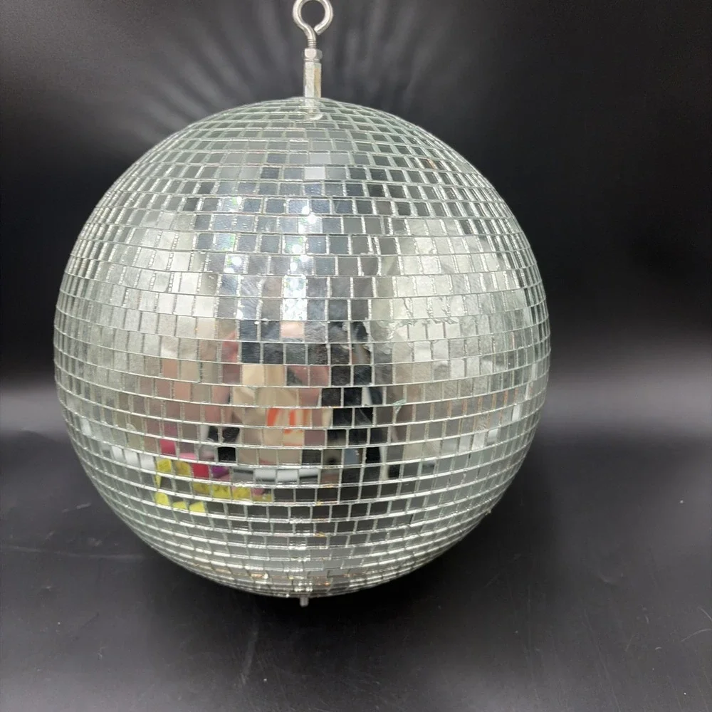 MIRROR DISCO BALL RARE 1970s 12’’ Diameter Glass - Likely Commercial HEAVY